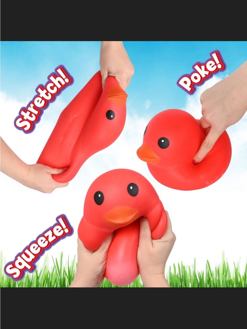 Sunny Days Red Duck Jumbo XL Squishy NWT